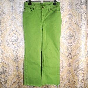 Jeanology Collection Green Cotton Raw Hem ‘Booba’ Ankle Jeans - Size 4